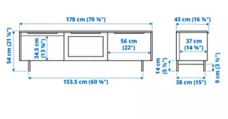 Mueble TV IKEA RANNÄS negro