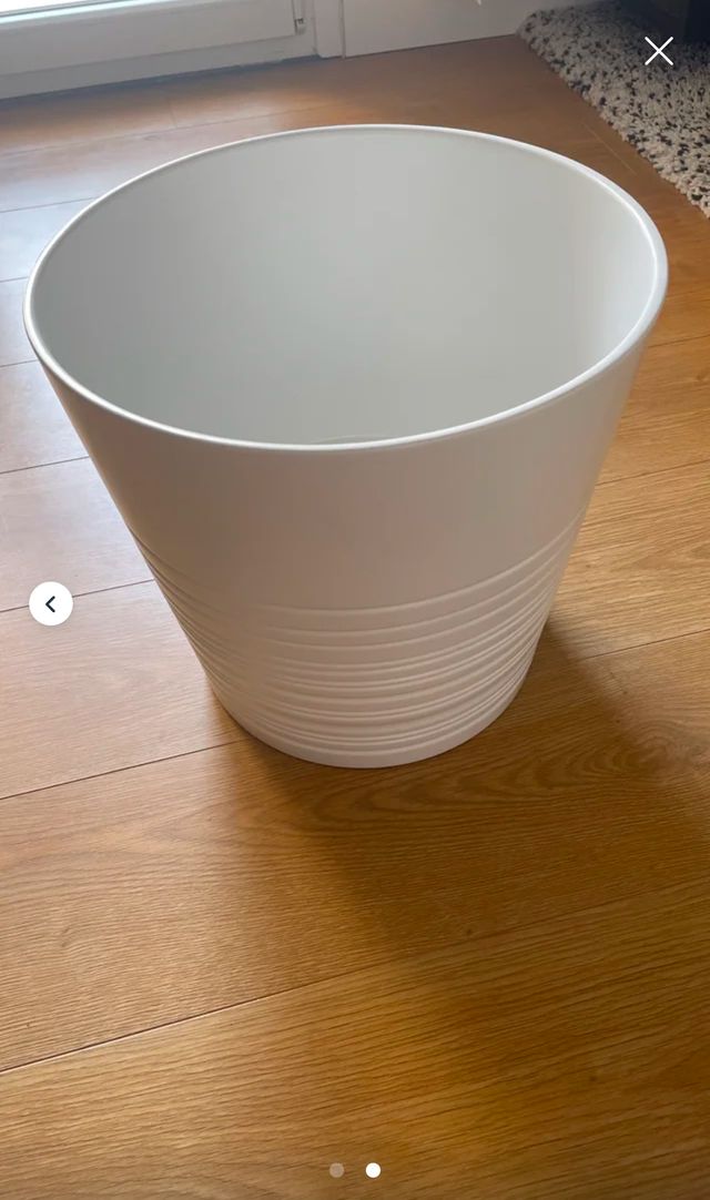 Maceta Ikea blanca 34cm - cerámica