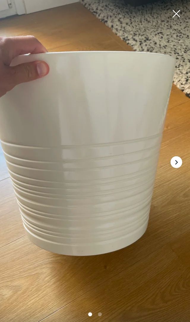 Maceta Ikea blanca 34cm - cerámica