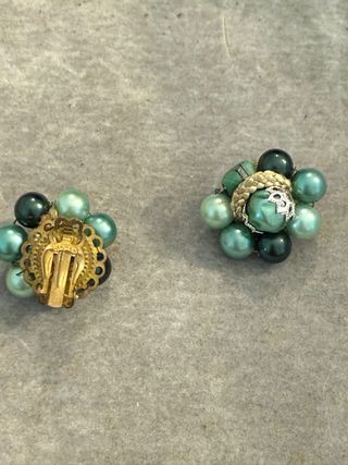 Pendientes Zara verdes dorados