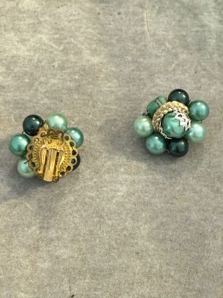 Pendientes Zara verdes dorados