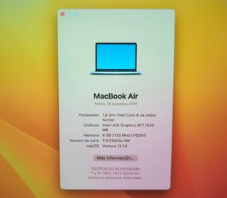 PORTÁTIL MACBOOK AIR 13 A1932 i5/8GB/256GB #16