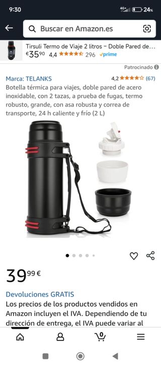 Termo portátil 2L - Negro