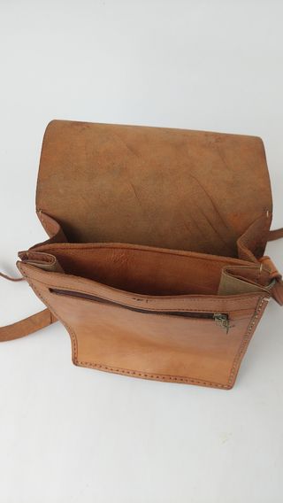 Bolso bandolera cuero marrón