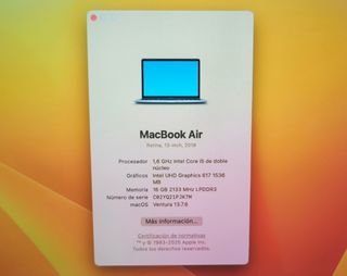 PORTÁTIL MACBOOK AIR 13 A1932 i5/16GB/256GB #18