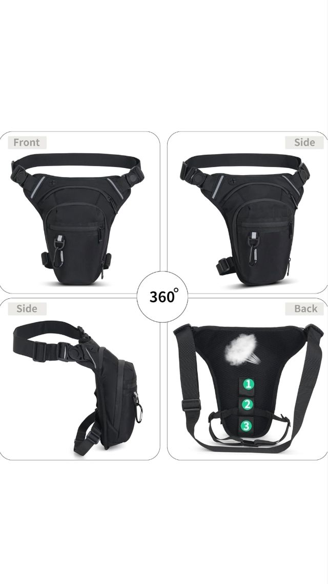 Bolsa pierna moto - bandolera deportiva