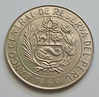 Moneda 10 Soles de Oro 1969 Peru