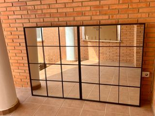 OFERTA 2 Espejos ventana forja industrial 120x90cm