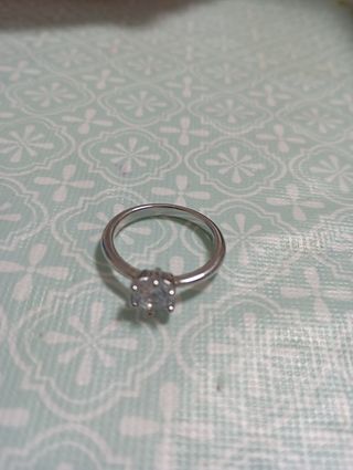 Anillo solitario plata