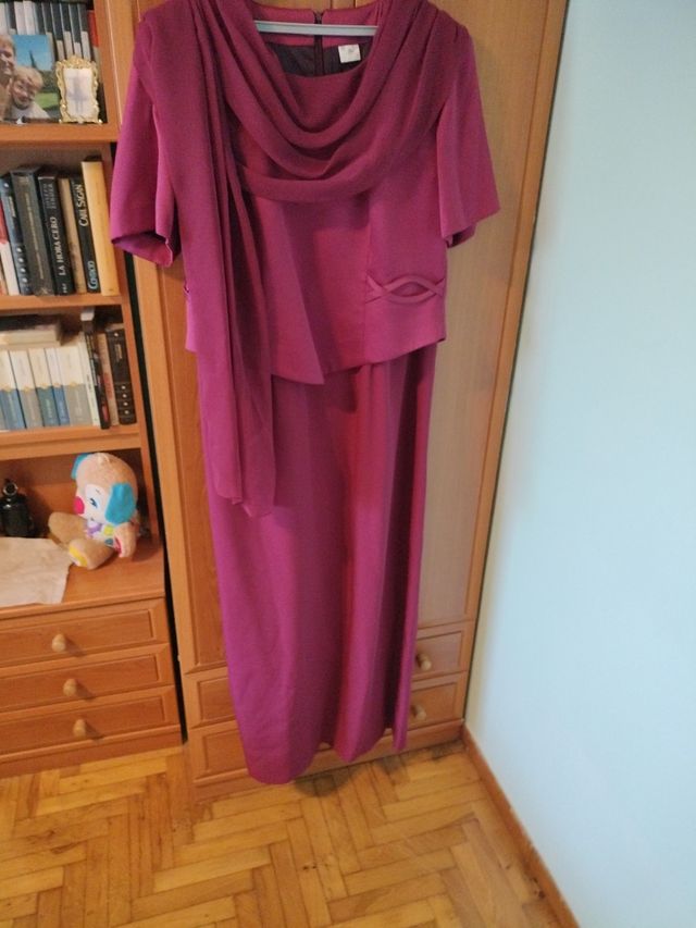 Vestido madrina boda granate - Talla 50