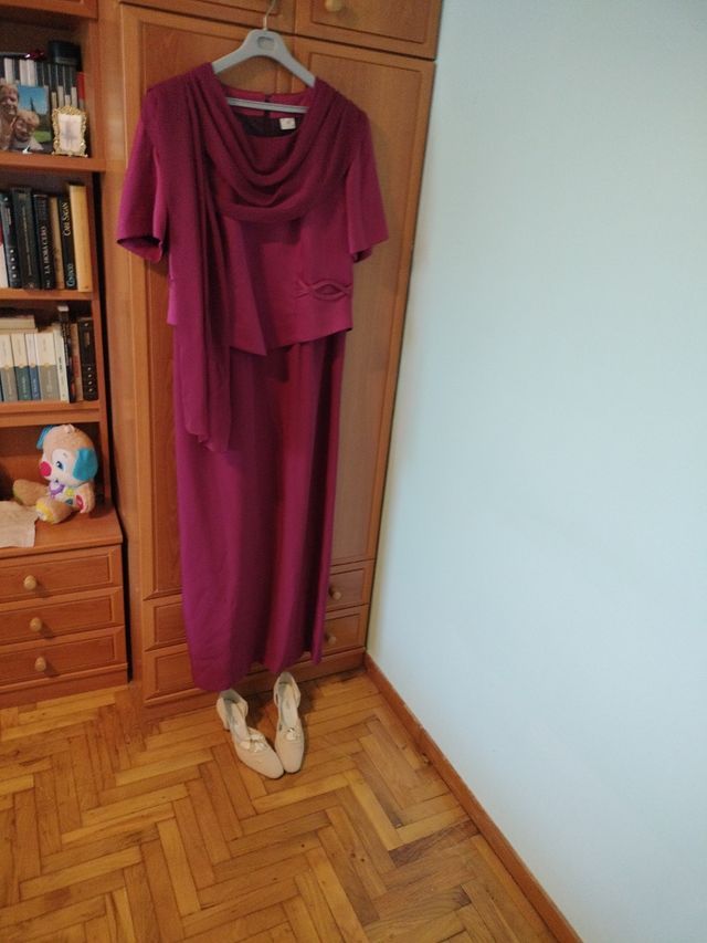 Vestido madrina boda granate - Talla 50
