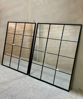 OFERTA 2 Espejos ventana forja industrial 120x90cm