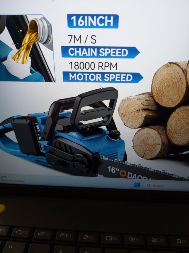 Motosierra c/ 2 baterías y 2 cargadores