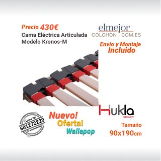 Cama Eléctrica Hukla + Colchón Visco 90x190 Envío