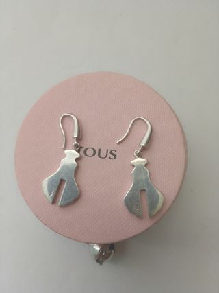 Pendientes Tous plata.largo 3.50 cm.