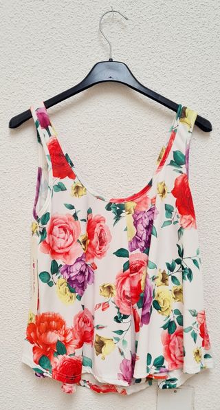 Camiseta suelta mujer flores verano