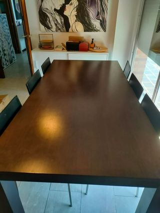 Mesa madera extensible 2x1m + 2 alas