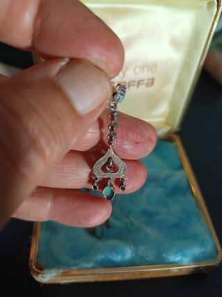 Pendientes isabelinos turquesa plata y marquesitas