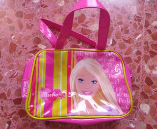 Neceser y estuche Barbie rosa-amarillo
