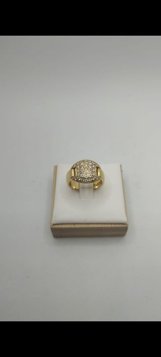 Anillo Hermes oro 18k diamantes