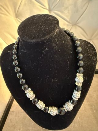 Collar Zara - Negro y Plata