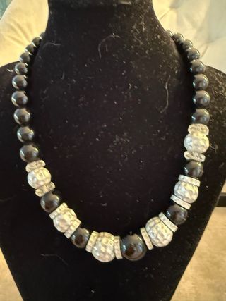 Collar Zara - Negro y Plata