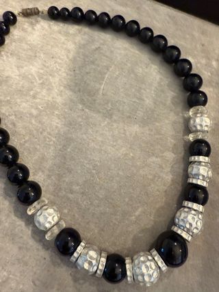 Collar Zara - Negro y Plata