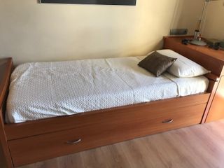 Cama individual madera cerezo