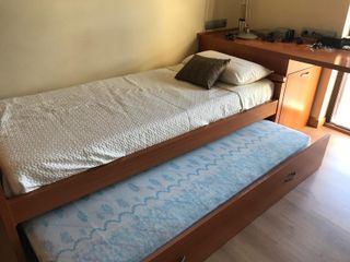 Cama individual madera cerezo