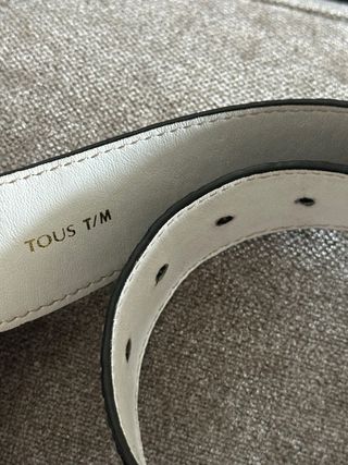 Cinturón Tous piel negro-blanco