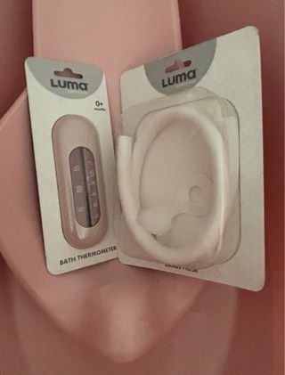 Bañera bebé Luma rosa + accesorios