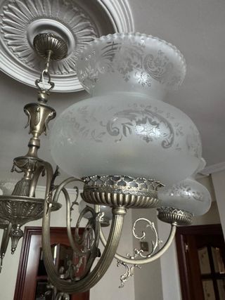 Lampara plata antigua de Araña