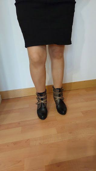 Botines cuero marrón-negro