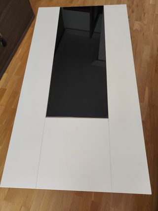 Mesa centro blanco-negro