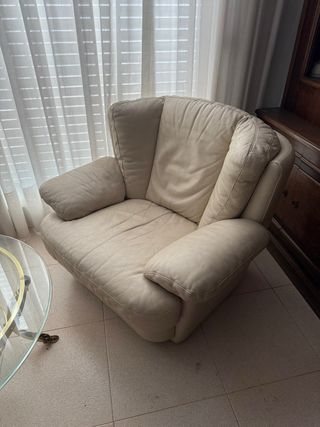 Butaca piel beige