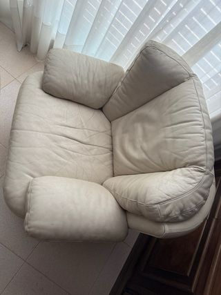 Butaca piel beige