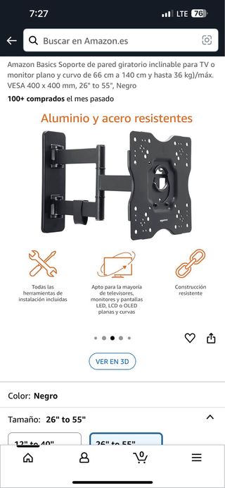 Soporte TV Amazon Basics - Giratorio
