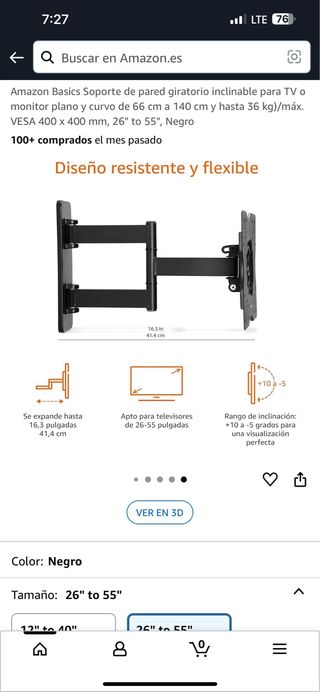 Soporte TV Amazon Basics - Giratorio