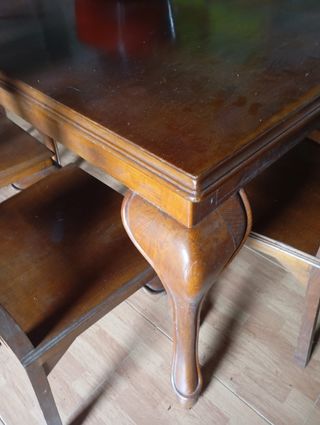 Mesa castaño + 6 sillas