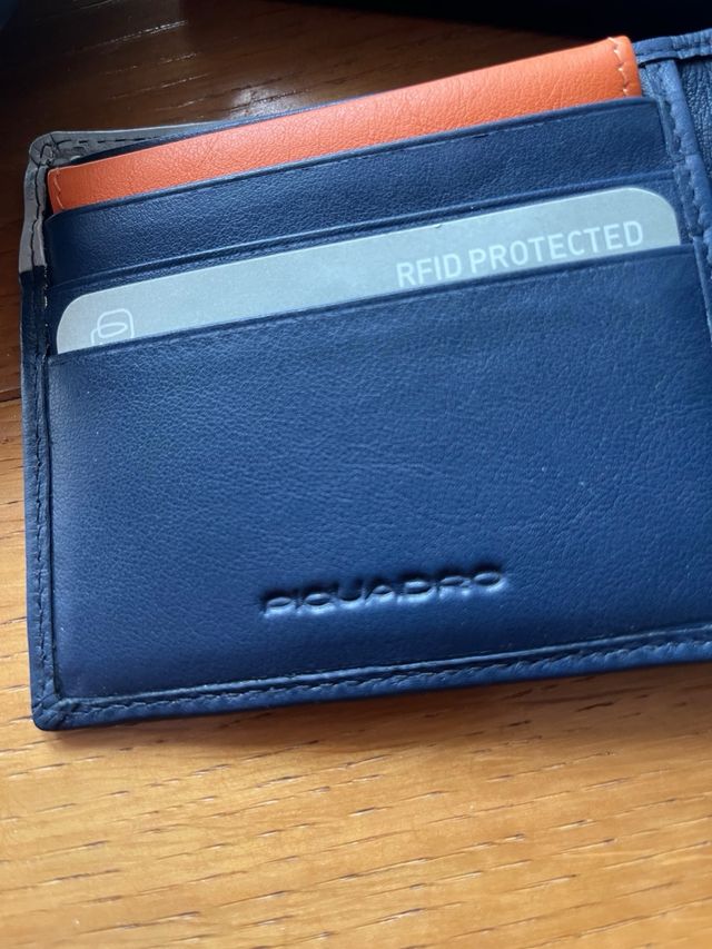 Portafoglio nuovo Piquadro blu e grigio