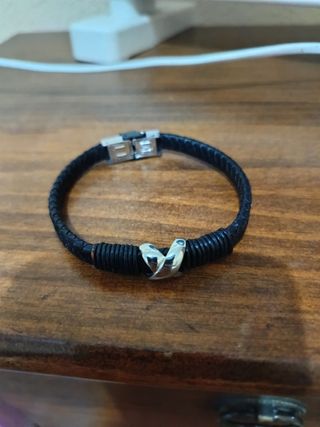Pulsera Viceroy cuero negra plata