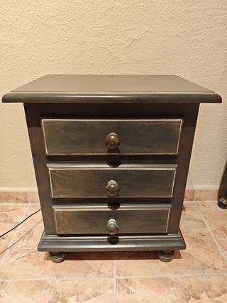 Cabecero cama + mesita + silla - Madera