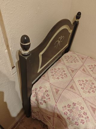 Cabecero cama + mesita + silla - Madera