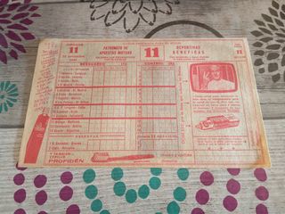 Quiniela 1964: boleto original