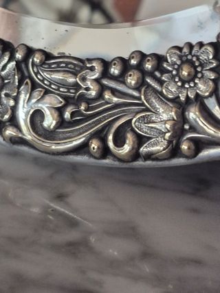 Espejo antiguo plateado sobremesa