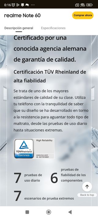 Realme Note 60 128gb SIN ABRIR , CON GARANTÍA.