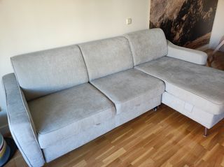 Sofá cama chaiselongue gris