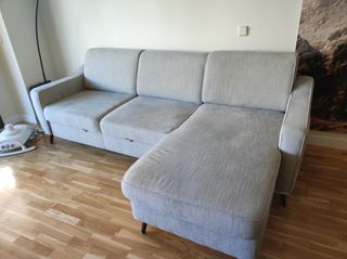 Sofá cama chaiselongue gris