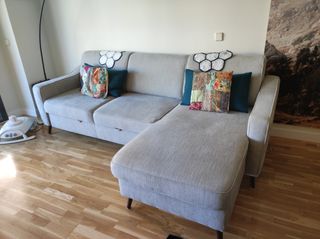 Sofá cama chaiselongue gris