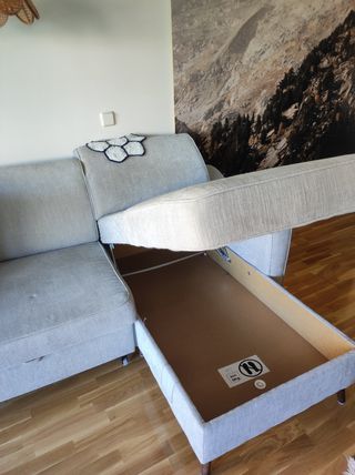 Sofá cama chaiselongue gris